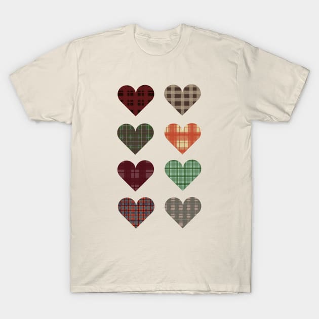 Checkered Hearts T-Shirt by LochNestFarm